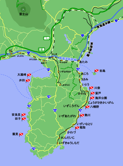 伊豆ダイビングポイントマップ