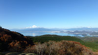 駿河湾ごしの富士山。まさに絶景です。