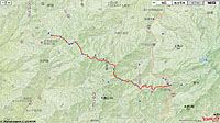 伊豆山稜線歩道トレッキングのコースマップ